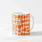 Abstraktes Netzwerk - Orange on White Kaffeetasse (VorderseiteRechts)