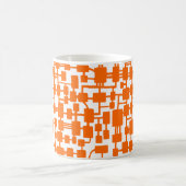 Abstraktes Netzwerk - Orange on White Kaffeetasse (Mittel)
