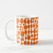 Abstraktes Netzwerk - Orange on White Kaffeetasse (Links)