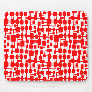 Abstraktes Netzwerk - Red on White Mousepad