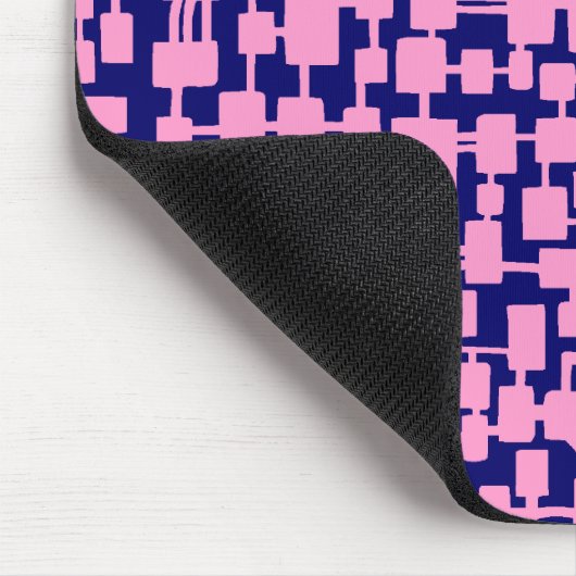 Abstraktes Netzwerk - Rosa auf Dunkelblau 000066 Mousepad (Ecke)