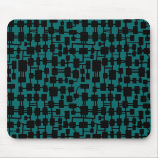 Abstraktes Netzwerk - Schwarz auf Aquamarin 00666 Mousepad