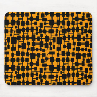 Abstraktes Netzwerk - Schwarz auf Orange FF900 Mousepad