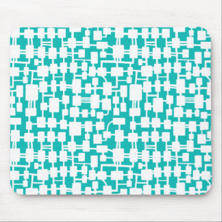 Abstraktes Netzwerk - White on Aqua Blue 0ABAB5 Mousepad