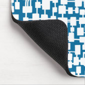 Abstraktes Netzwerk - White on Blue 006699 Mousepad (Ecke)