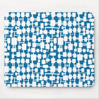 Abstraktes Netzwerk - White on Blue 006699 Mousepad