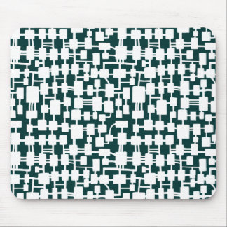 Abstraktes Netzwerk - White on Dark Green 003333 Mousepad