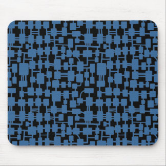 Abstraktes Netzwerk - Wüstenblau auf schwarz Mousepad