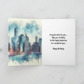 Abstraktes New York Skyline Happy Birthday Gruß Karte (Innenseite)