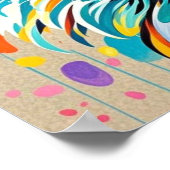 Abstraktes, niedliches und lustiges Tierkunstdesig Poster (Ecke)