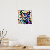 Abstraktes, niedliches und lustiges Tierkunstdesig Poster (Küche)