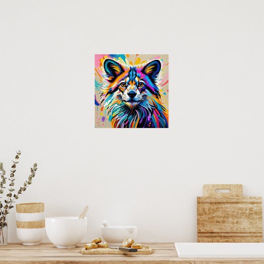 Abstraktes, niedliches und lustiges Tierkunstdesig Poster (Küche)