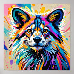 Abstraktes, niedliches und lustiges Tierkunstdesig Poster