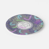 Abstraktes Noodle personalisiert 50. Geburtstag P- Pappteller (Schrägansicht)