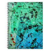 Abstraktes Notebook, grün abstrakt, gebrannt Notizblock (Vorderseite)