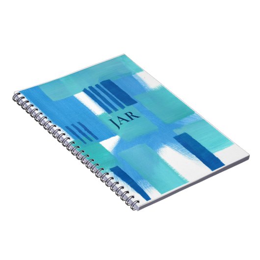 abstraktes Notebook in blau grün Notizblock (Rechte Seite)