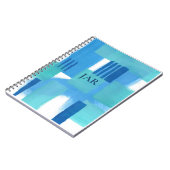 abstraktes Notebook in blau grün Notizblock (Linke Seite)