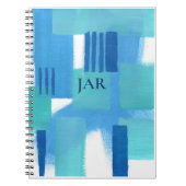 abstraktes Notebook in blau grün Notizblock (Vorderseite)
