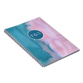 Abstraktes Notebook mit rosa Aquarellfarben Notizblock (Rechte Seite)