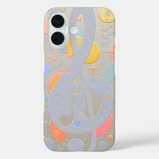 Abstraktes Noten-Kunstwerk iPhone 16 Hülle