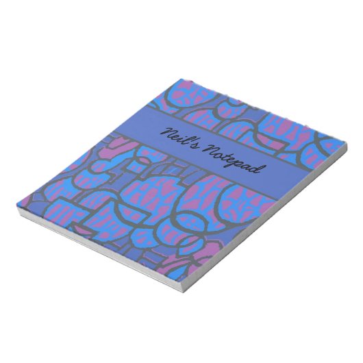 Abstraktes Notepad mit benutzerdefinierbarem blaue Notizblock (Rotiert)