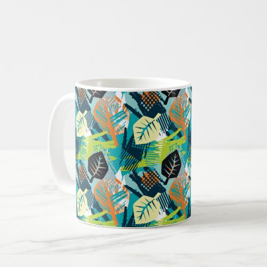 Abstraktes Oberflächendesign nahtlos raues Grunge- Kaffeetasse (Vorderseite Links)