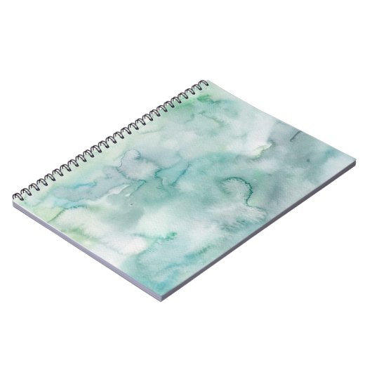 Abstraktes Ocean-Inspiriert Wasserfarben-Notebook Notizblock (Linke Seite)