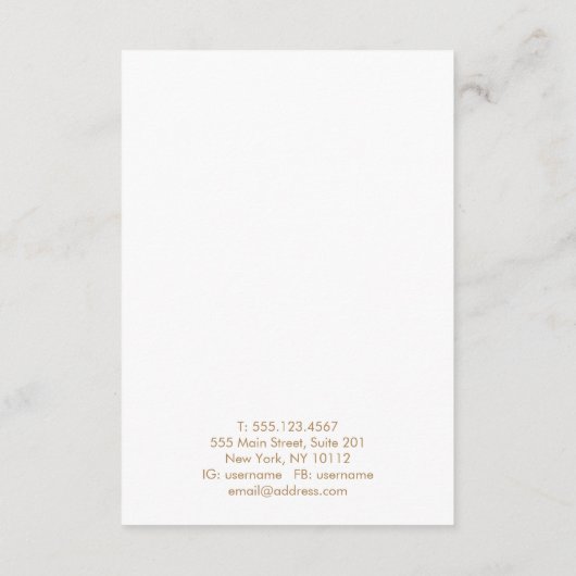 Abstraktes Ofendisplay mit großer Goldfarbe Begleitkarte (Rückseite)