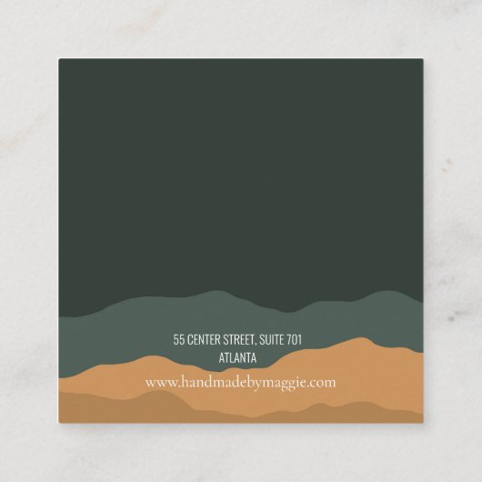 Abstraktes Ohrring-Display des Pine Mountains Quadratische Visitenkarte (Rückseite)