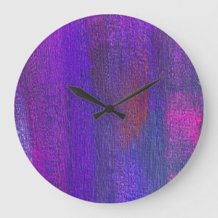 Abstraktes Öl: Leinwandtextur-Hintergrund. Große Wanduhr