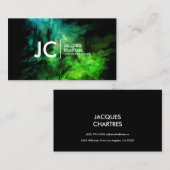 Abstraktes Öl-Malerei-berufliches Monogramm-Grün Visitenkarte (Vorne/Hinten)