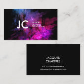 Abstraktes Öl-Malerei-berufliches Monogramm-Rosa Visitenkarte (Vorne/Hinten)