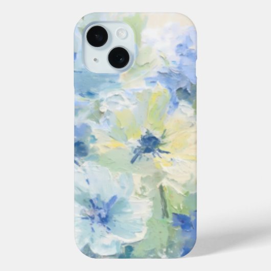 Abstraktes Ölbild Blaue Blumen Impressionist Case-Mate iPhone Hülle (Rückseite)