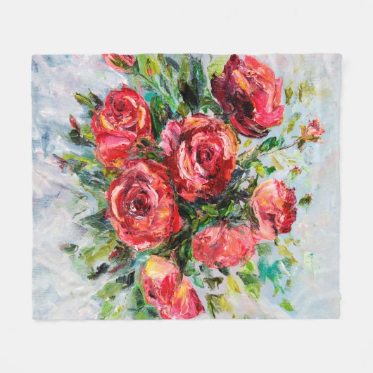 abstraktes Ölgemälde Fleecedecke (Vorderseite (Horizontal))