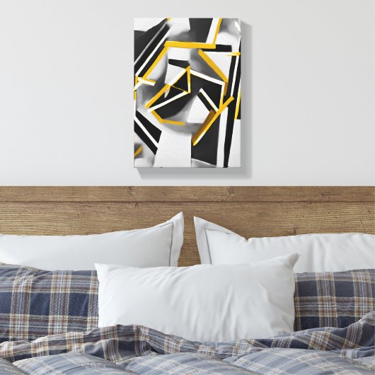 Abstraktes Ölgemälde geometrischer Formen Leinwanddruck (Insitu (Schlafzimmer))
