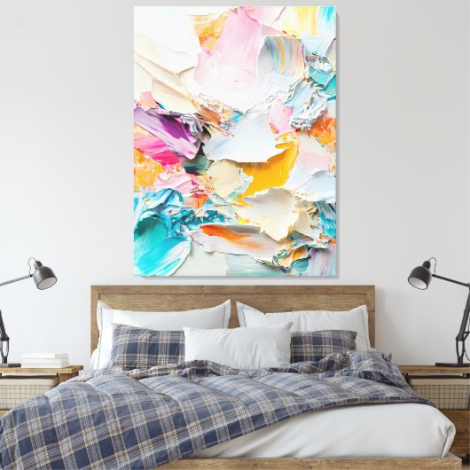 Abstraktes Ölgemälde in Pastellfarben Leinwanddruck (Insitu (Schlafzimmer))