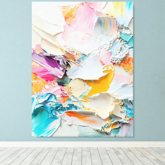 Abstraktes Ölgemälde in Pastellfarben Leinwanddruck (Insitu (Holzboden))