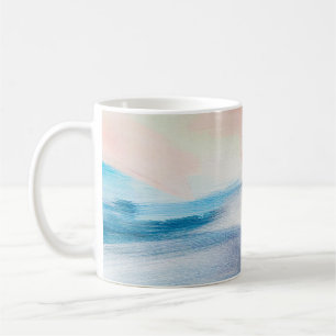 Abstraktes Ölgemälde, Leinwandtextur. Kaffeetasse