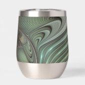 Abstraktes Olive Sage Green Grau Fraktal Art Fanta (Rückseite)