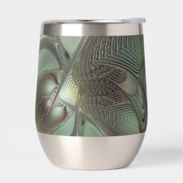 Abstraktes Olive Sage Green Grau Fraktal Art Fanta