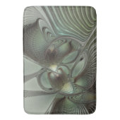 Abstraktes Olive Sage Green Grau Fraktal Art Fanta Badematte (Vorderseite Vertikal)