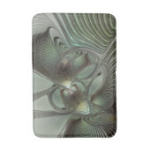 Abstraktes Olive Sage Green Grau Fraktal Art Fanta Badematte (Vorderseite Vertikal)