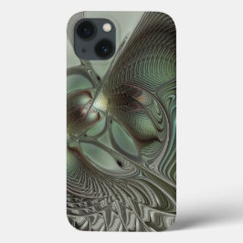 Abstraktes Olive Sage Green Grau Fraktal Art Fanta Case-Mate iPhone Hülle