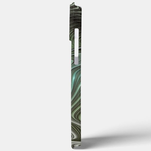 Abstraktes Olive Sage Green Grau Fraktal Art Fanta Case-Mate iPhone Hülle (Rückseite / Links)