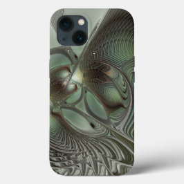 Abstraktes Olive Sage Green Grau Fraktal Art Fanta Case-Mate iPhone Hülle