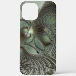 Abstraktes Olive Sage Green Grau Fraktal Art Fanta Case-Mate iPhone Hülle