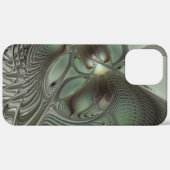 Abstraktes Olive Sage Green Grau Fraktal Art Fanta Case-Mate iPhone Hülle (Rückseite / Rechts)