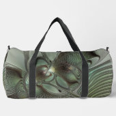 Abstraktes Olive Sage Green Grau Fraktal Art Fanta Duffle Bag (Vorderseite)