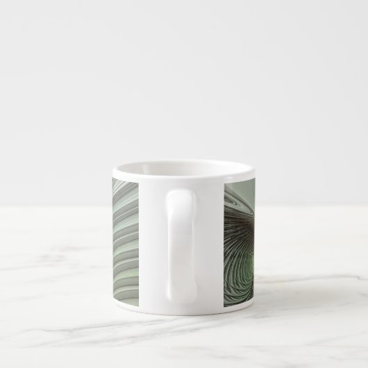 Abstraktes Olive Sage Green Grau Fraktal Art Fanta Espressotasse (Rückseite)