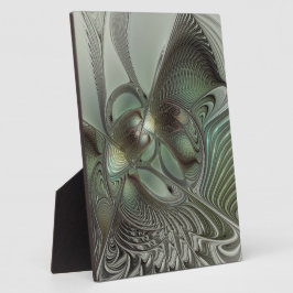 Abstraktes Olive Sage Green Grau Fraktal Art Fanta Fotoplatte